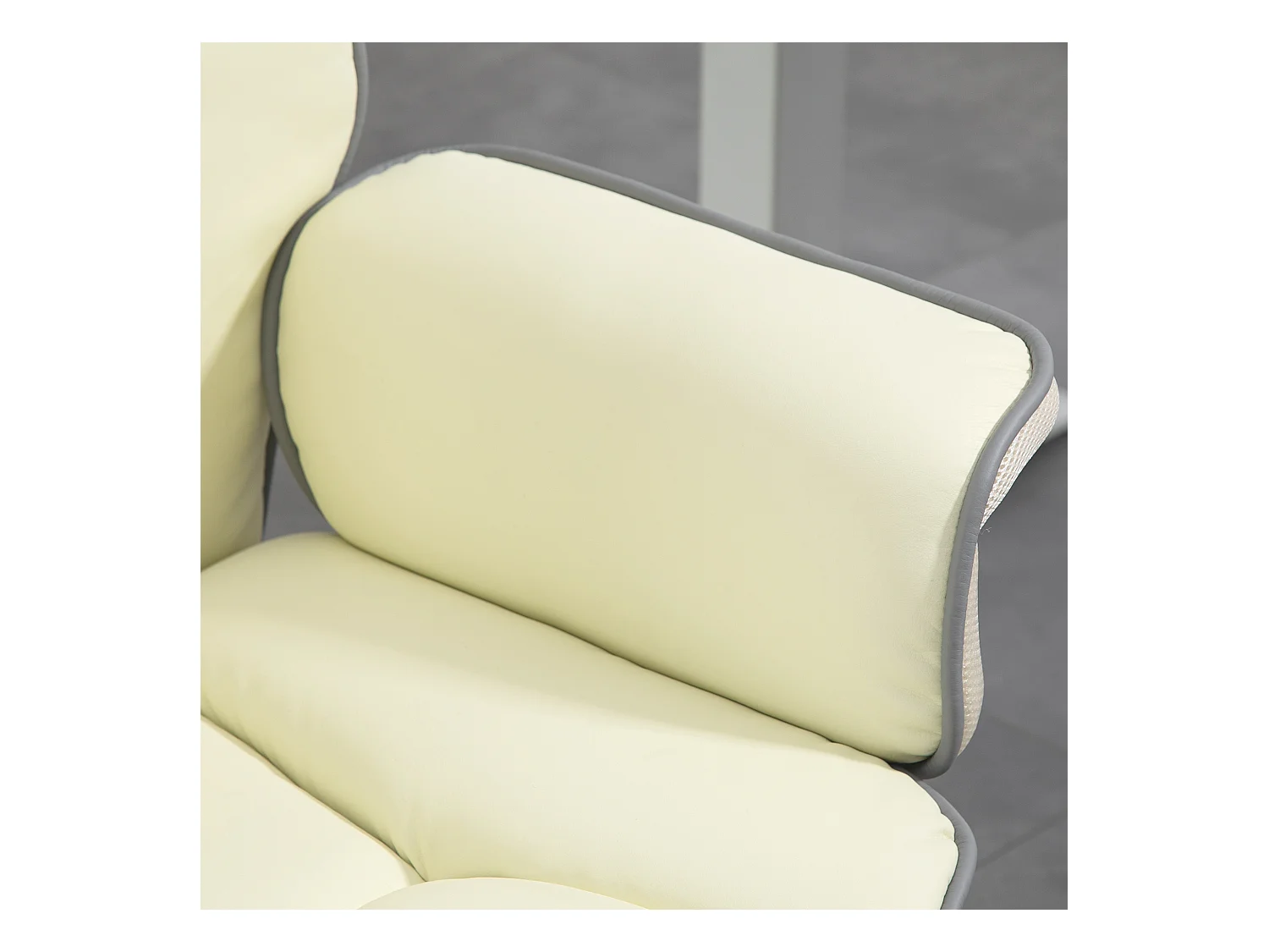 Chaise de bureau ergonomique avec dossier réglable, siège réglable en hauteur avec fonction inclinable, crème (76x80x124 cm)