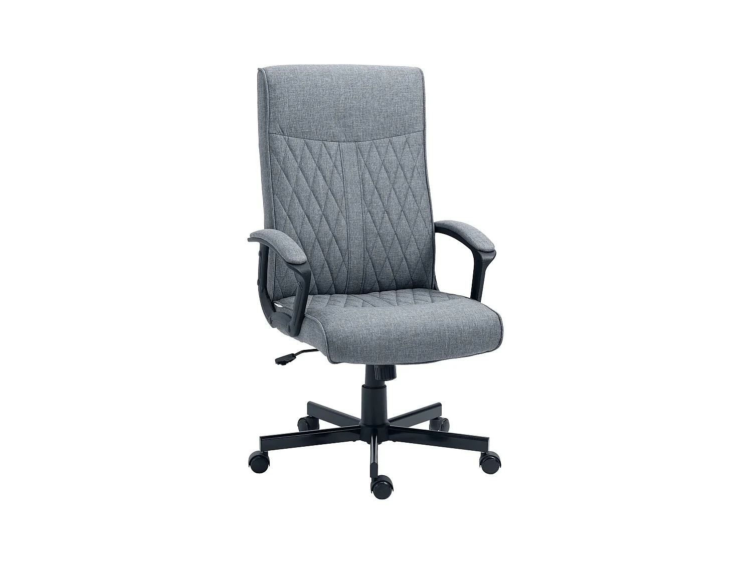 Fauteuil de bureau ergonomique avec fonction bascule, accoudoirs réglables, polyester, gris foncé (72x65x112.5cm)
