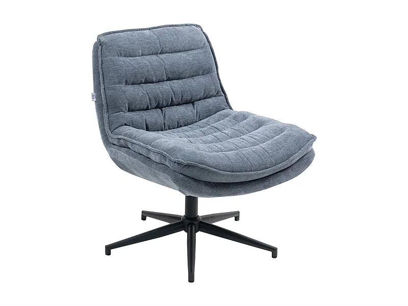 Ergonomische bureaustoel zonder armleuningen, brede zitting, linnen stof, donkergrijs (76x65,5x80 cm)