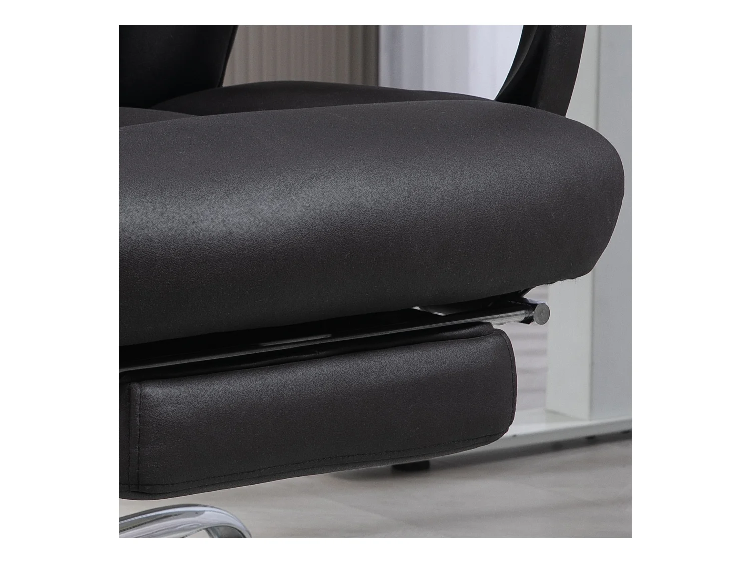 Fauteuil ergonomique de bureau avec fonction inclinaison 145°, revêtement microfibre, hauteur réglable, noir (66x70x119 cm)