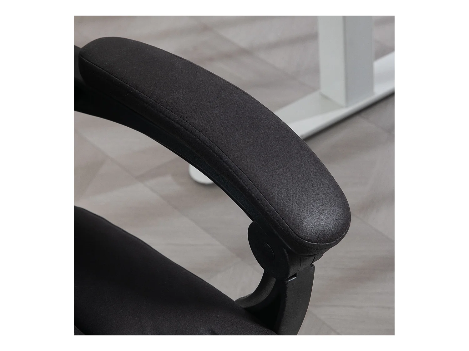 Fauteuil ergonomique de bureau avec fonction inclinaison 145°, revêtement microfibre, hauteur réglable, noir (66x70x119 cm)