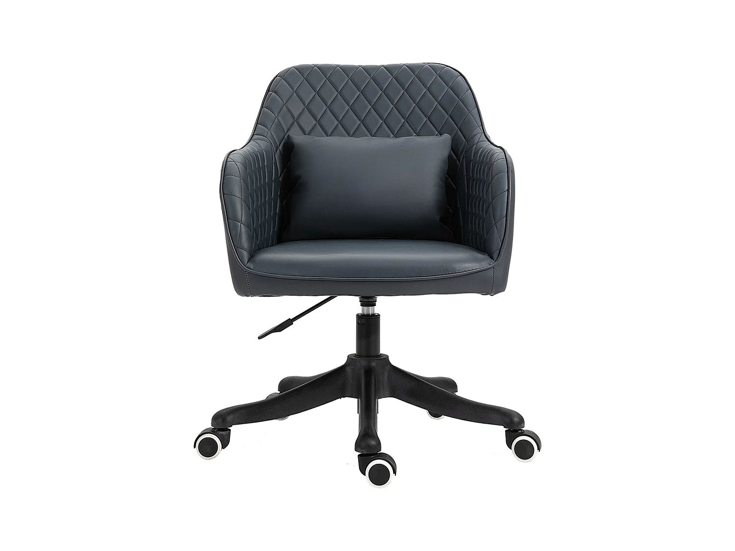 Fauteuil de bureau avec massage, réglable en hauteur, ergonomique, avec coussin lombaire, cuir synthétique, gris (57x70x86 cm)