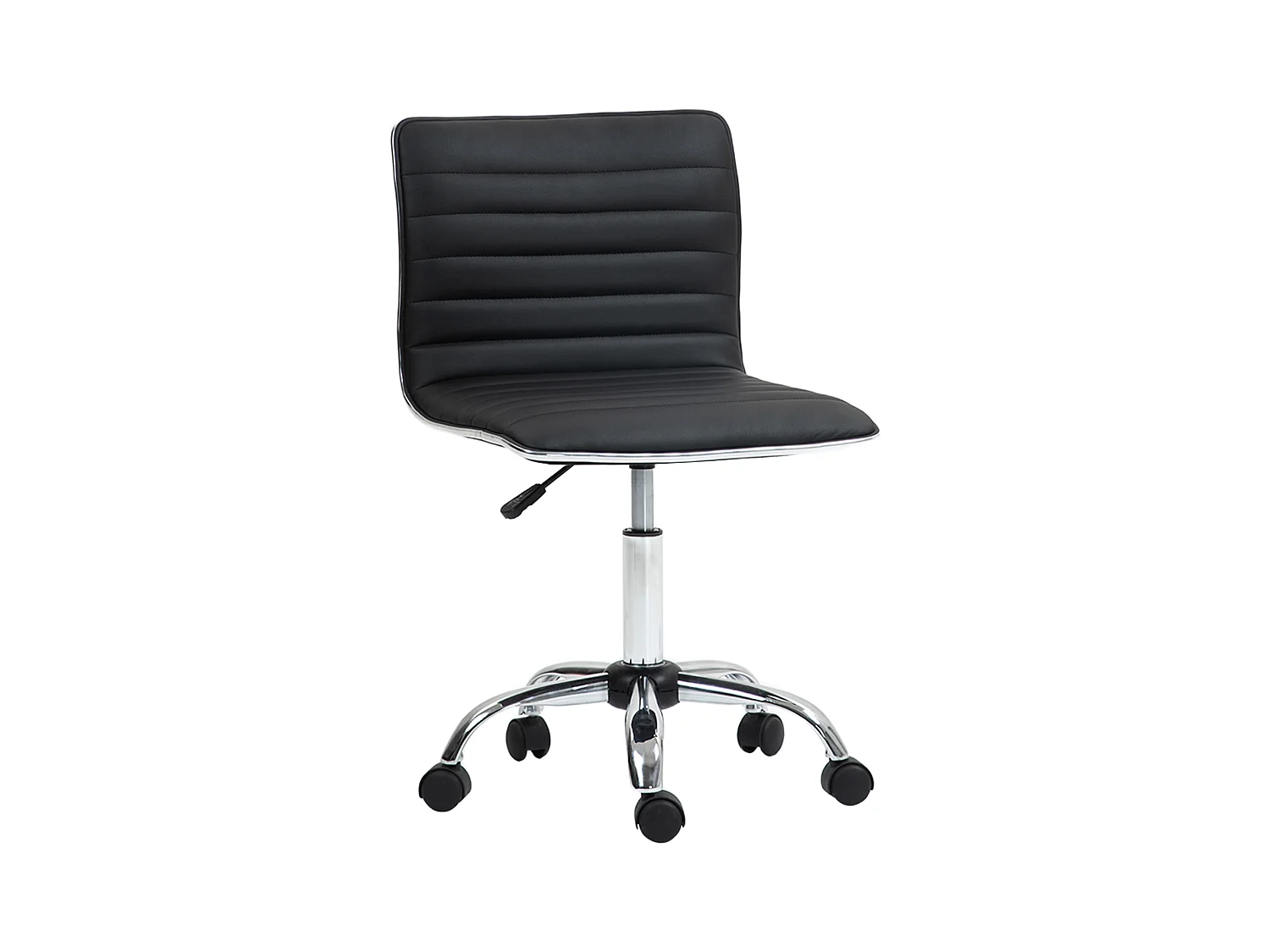 Sedia da ufficio con schienale regolabile in altezza, similpelle, nera (48x52x78-90cm)