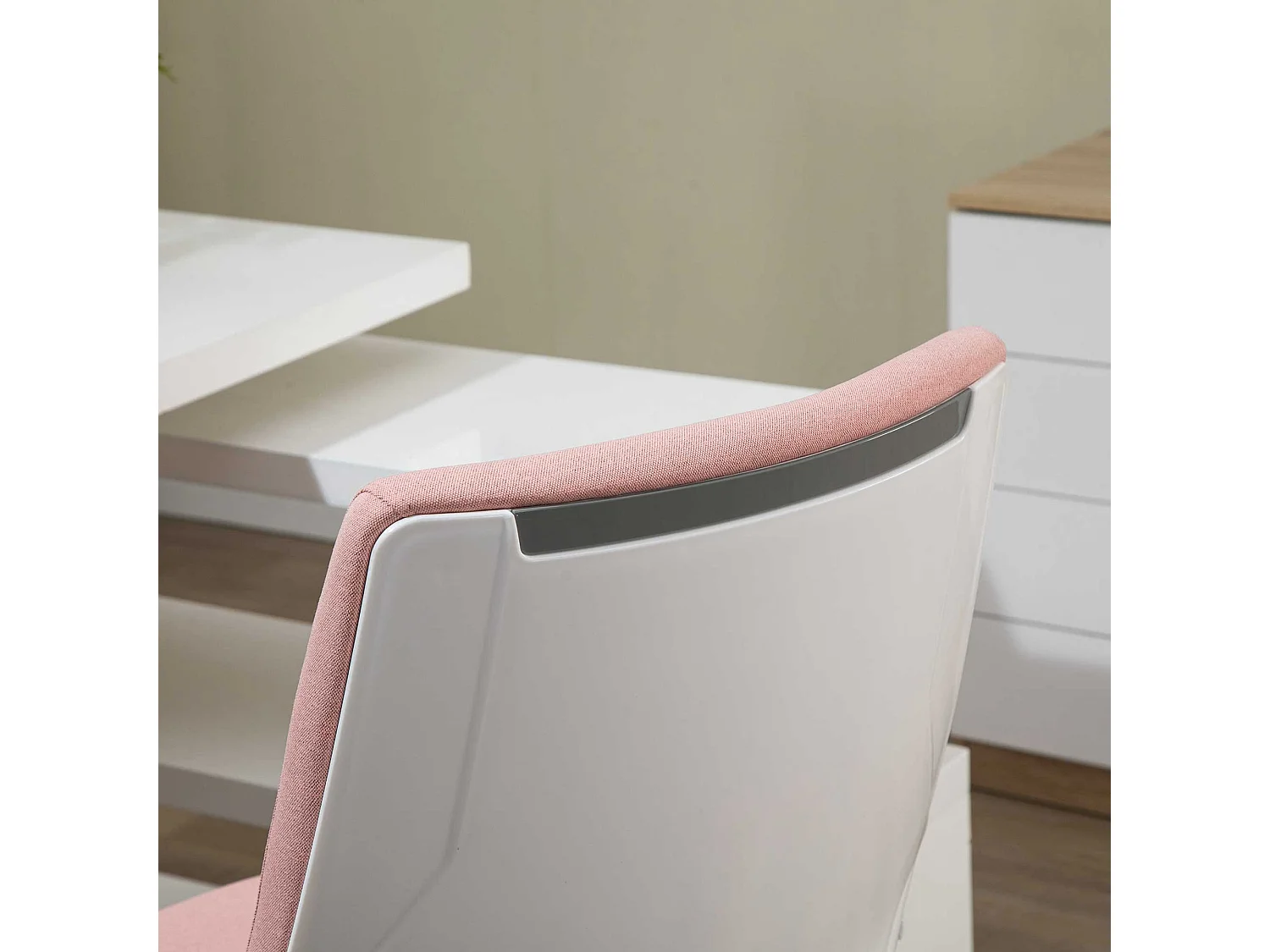 Chaise de bureau ergonomique, soutien lombaire, tissu, rose, (62x69x100 cm)