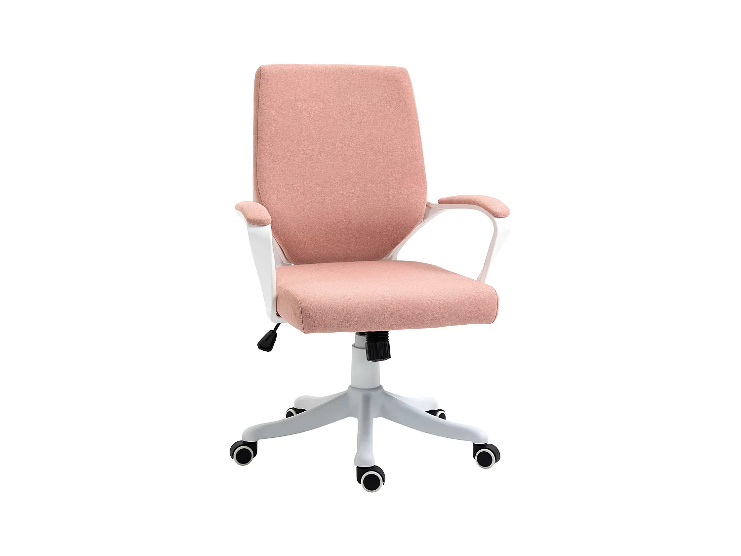 Chaise de bureau ergonomique, soutien lombaire, tissu, rose, (62x69x100 cm)