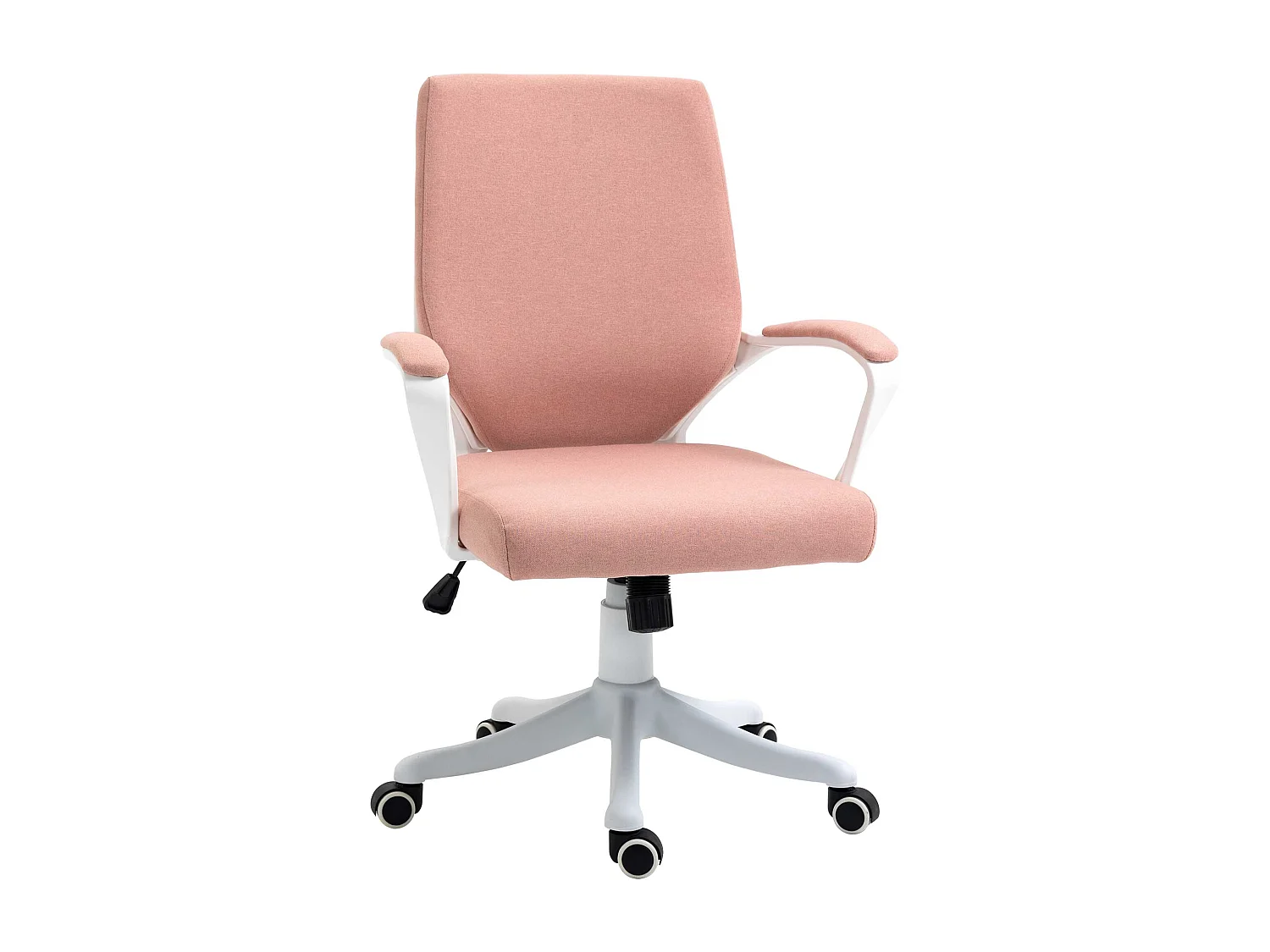 Chaise de bureau ergonomique, soutien lombaire, tissu, rose, (62x69x100 cm)