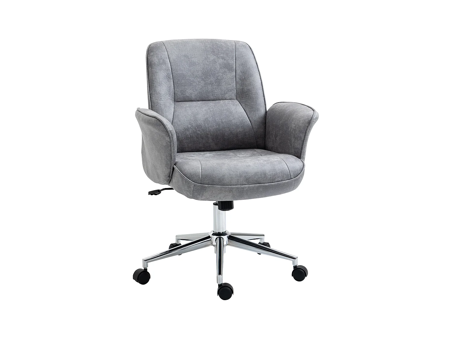 Fauteuil de bureau XXL ergonomique, avec fonction bascule, en polyester, gris clair (67x69x92-102 cm)