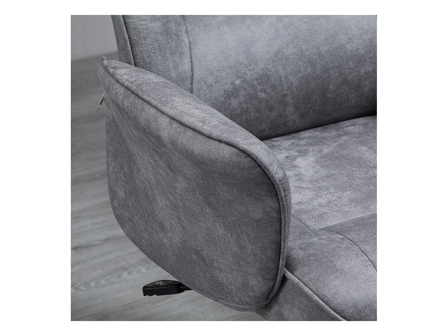 Fauteuil de bureau XXL ergonomique, avec fonction bascule, en polyester, gris clair (67x69x92-102 cm)