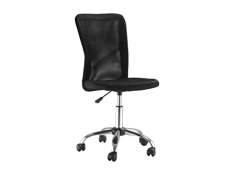 Sedia da ufficio ergonomica senza braccioli, regolabile in altezza, poliestere, nero (43x58x90-100 cm)
