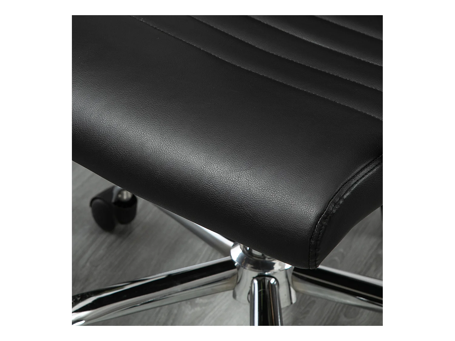 Fauteuil de bureau ergonomique avec fonction bascule, cuir synthétique, noir (54x62x114 cm)