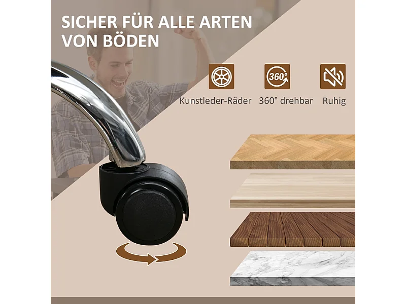 Ergonomische bureaustoel met massage, verwarmingsfunctie, polyesterstof, grijs (67x72x119 cm)