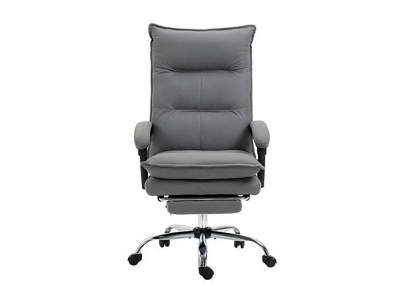 Sedia da ufficio con funzione massaggio, reclinabile, regolabile in altezza, tessuto in poliestere, grigio (66x74x121,5 cm)