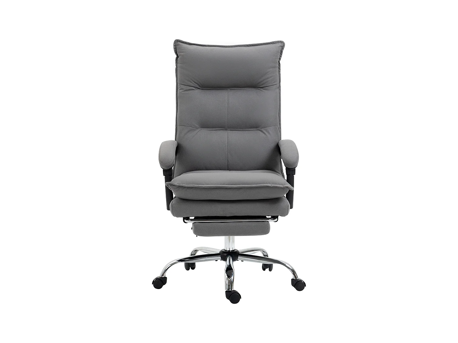 Fauteuil de bureau avec massage, fonction inclinable, réglable en hauteur, tissu en polyester, gris (66x74x121.5 cm)