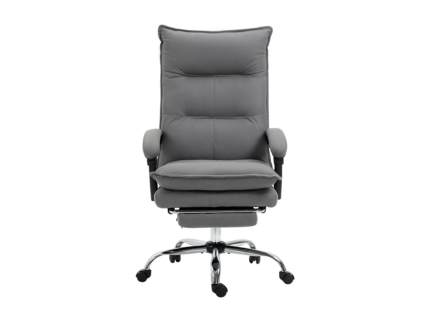 Fauteuil de bureau avec massage, fonction inclinable, réglable en hauteur, tissu en polyester, gris (66x74x121.5 cm)