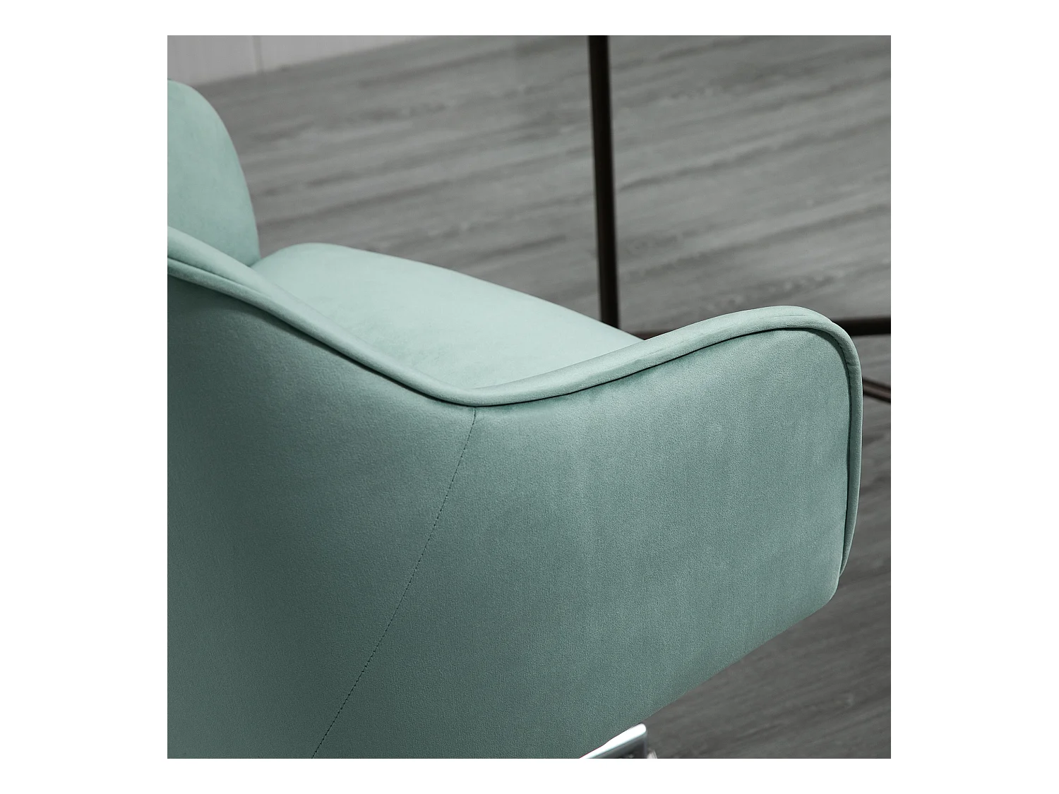 Fauteuil de bureau rétro, hauteur réglable, fonction bascule, nylon vert (61x59x80.5-90.5cm)