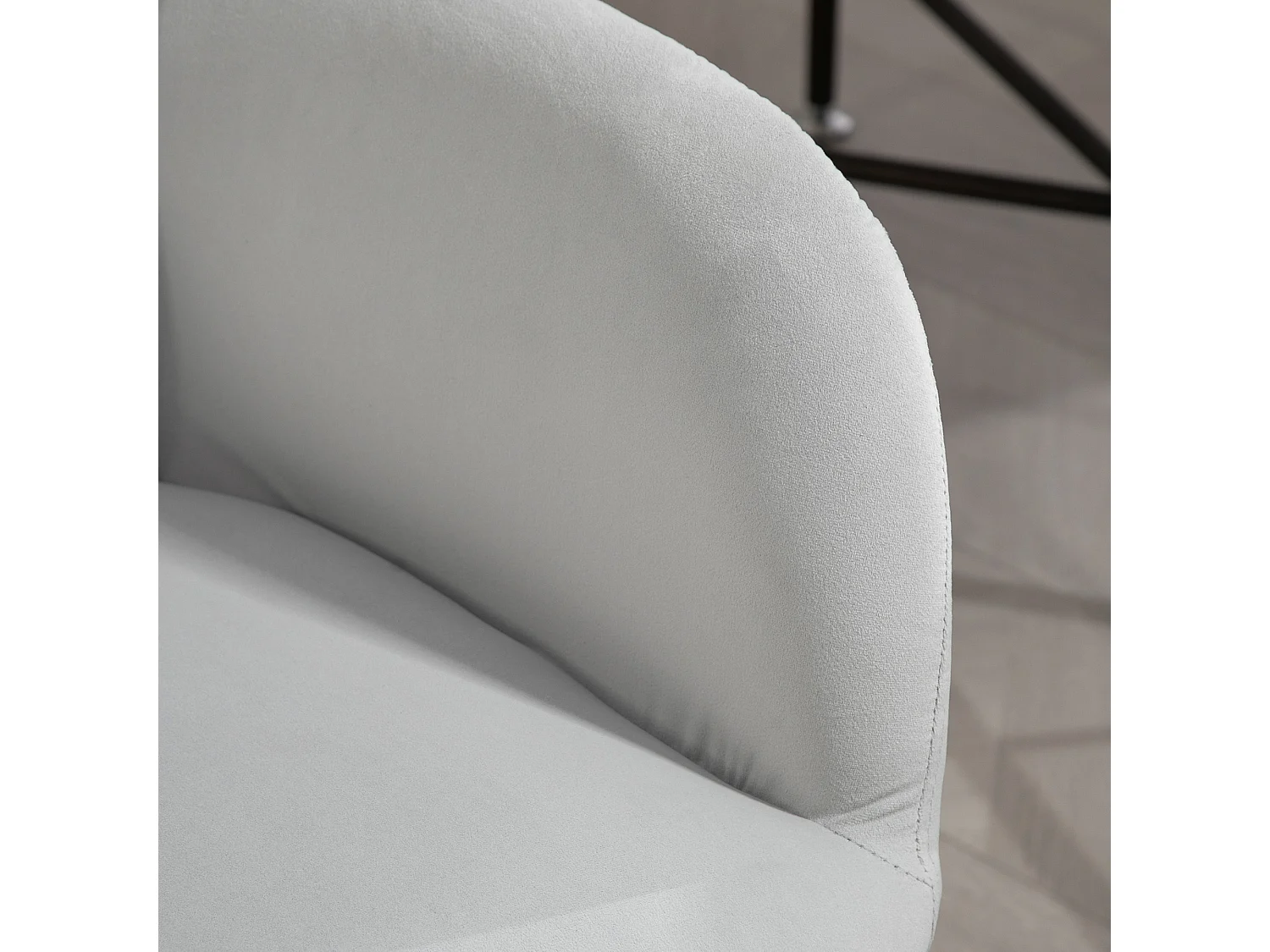 Sedia da ufficio girevole, regolabile in altezza, velluto, grigio chiaro (58x58,5x78-86 cm)