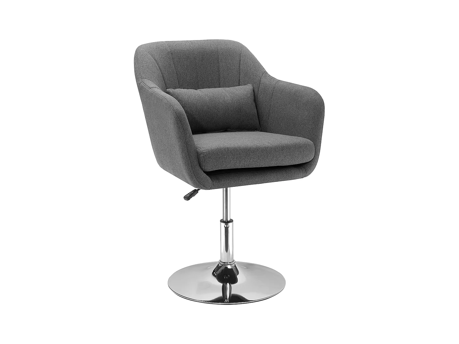 Sgabello da lavoro girevole, sedia da ufficio regolabile in altezza, poliestere e lino, metallo, grigio scuro (57x57x77,5-87 cm)