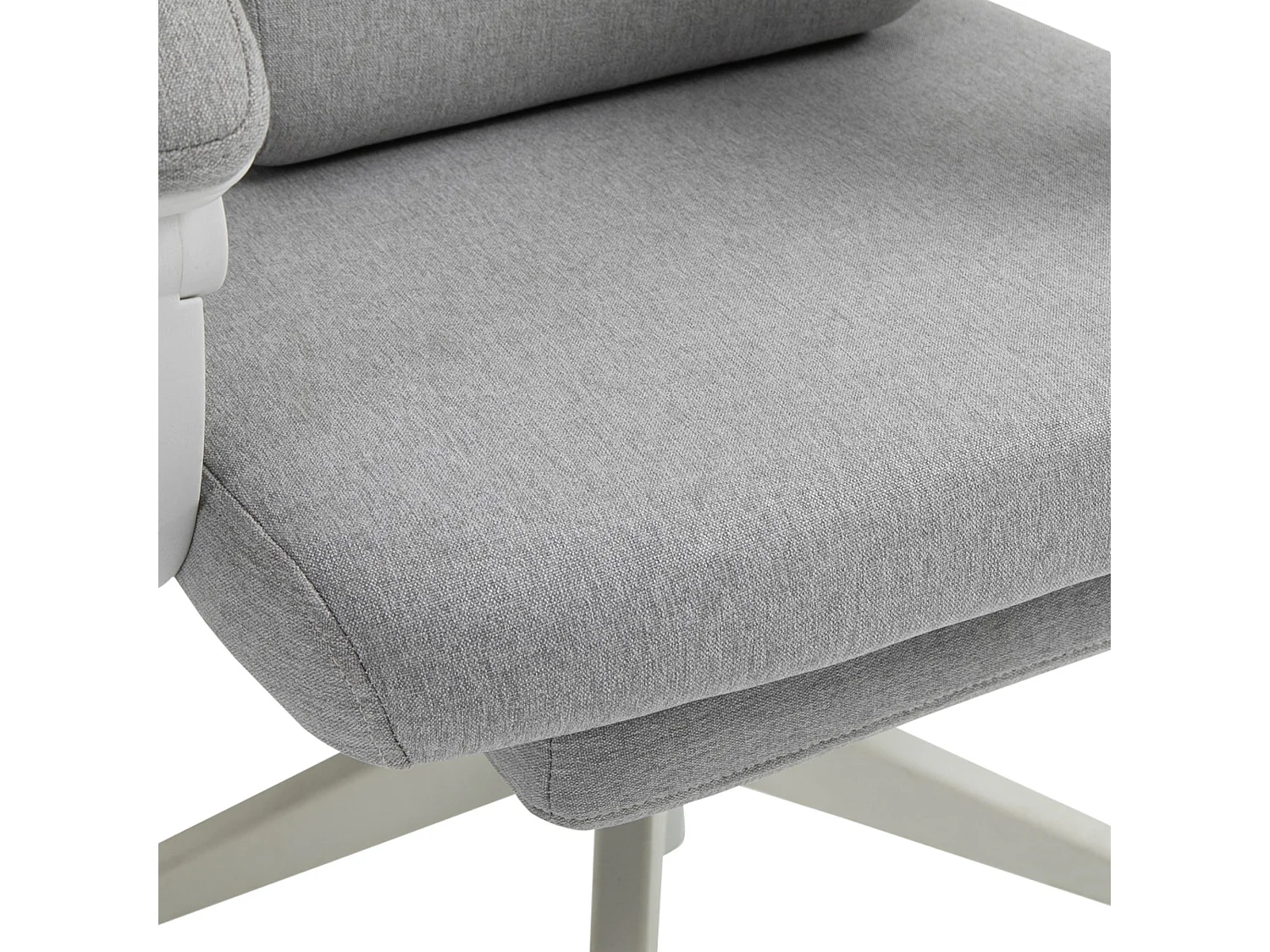 Fauteuil de bureau ergonomique, fauteuil gaming avec roulettes, polyester, mousse, plaque multicouche, gris (62x68x117-127 cm)