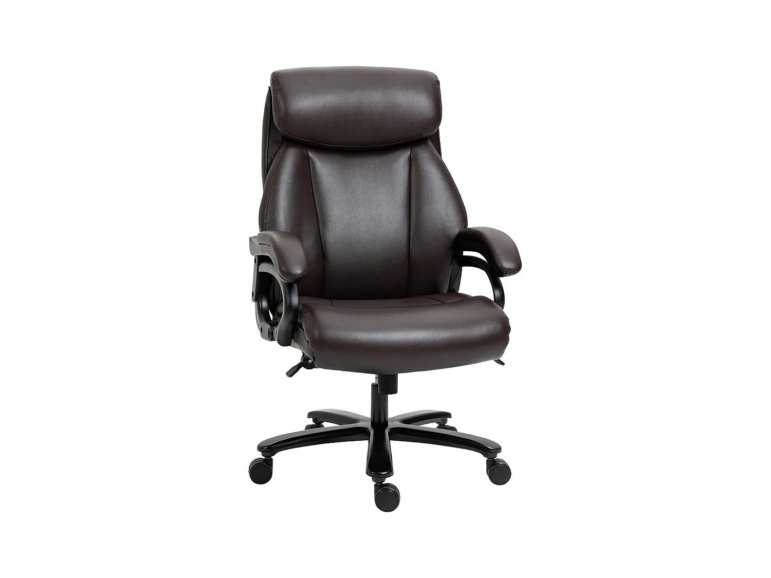 Chaise de bureau ergonomique, avec accoudoirs, appui-tête et support lombaire, en mousse, noire (72x83x122 cm)