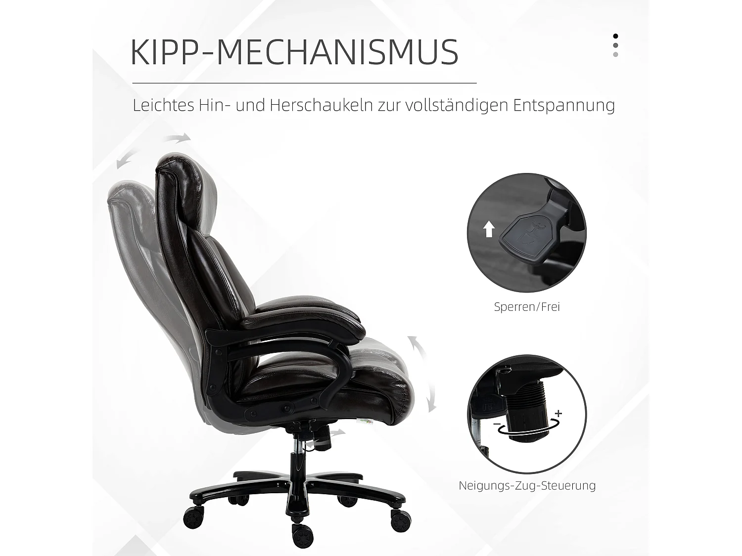 Chaise de bureau ergonomique, avec accoudoirs, appui-tête et support lombaire, en mousse, noire (72x83x122 cm)