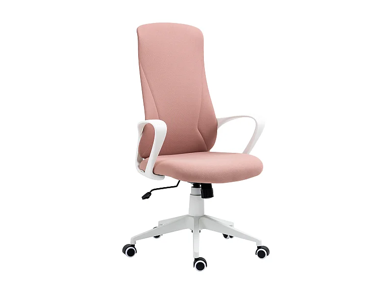 Sedia da ufficio ergonomica con schienale regolabile, poliestere, rosa (62x56x110-119,5 cm)