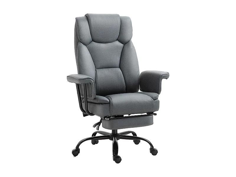 Ergonomische bureaustoel met 150° ligfunctie, kunststof, grijs (68x80x126 cm)