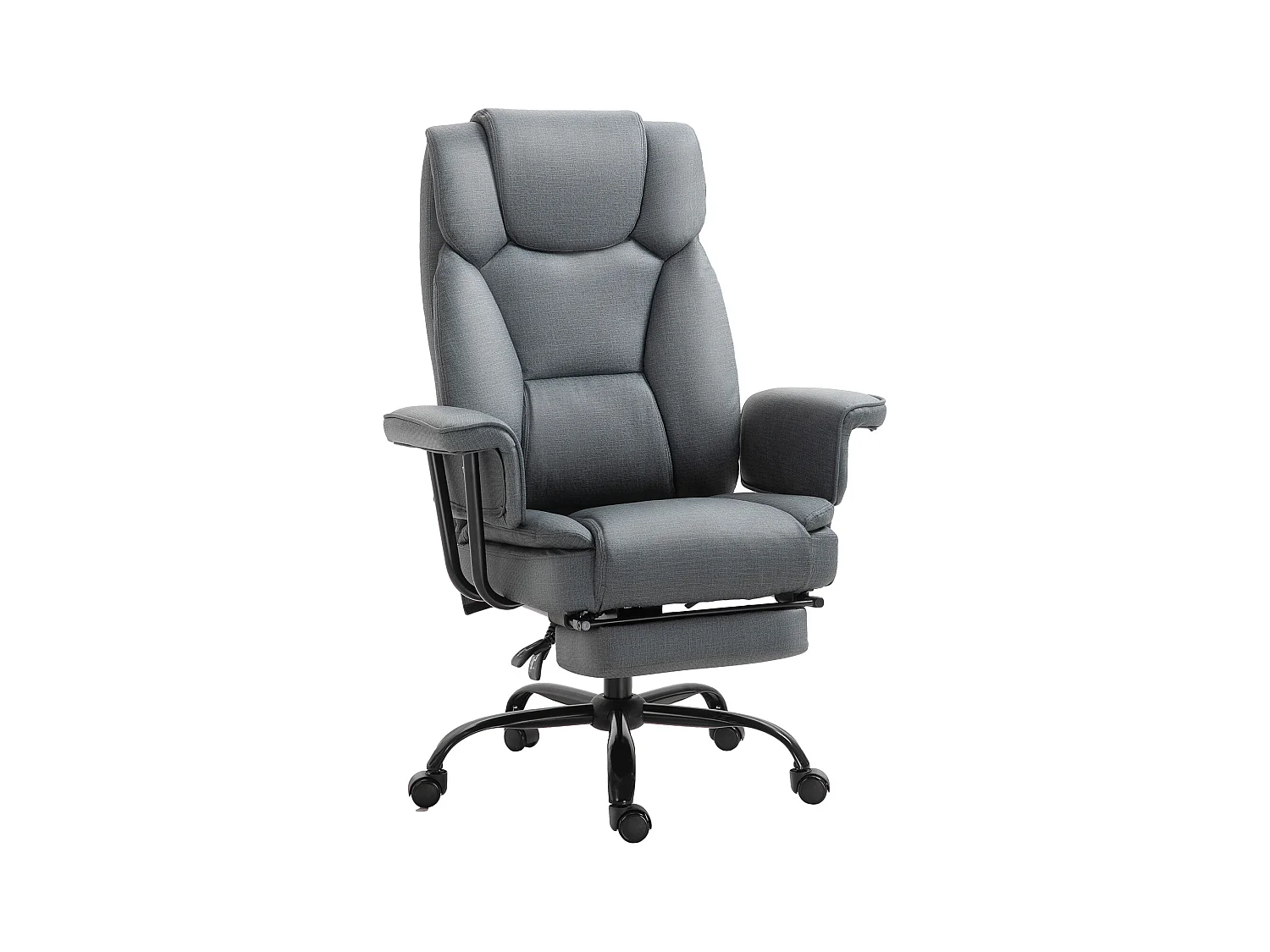 Ergonomische bureaustoel met 150° ligfunctie, kunststof, grijs (68x80x126 cm)