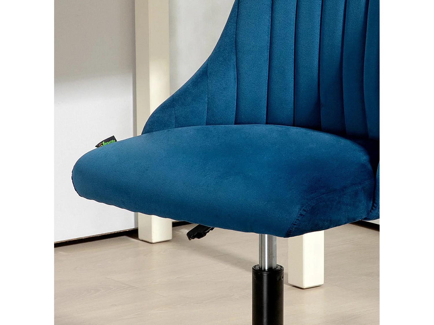 Draaibare bureaustoel, in hoogte verstelbaar, schuim, blauw, ergonomisch design (50x58x77-87cm)