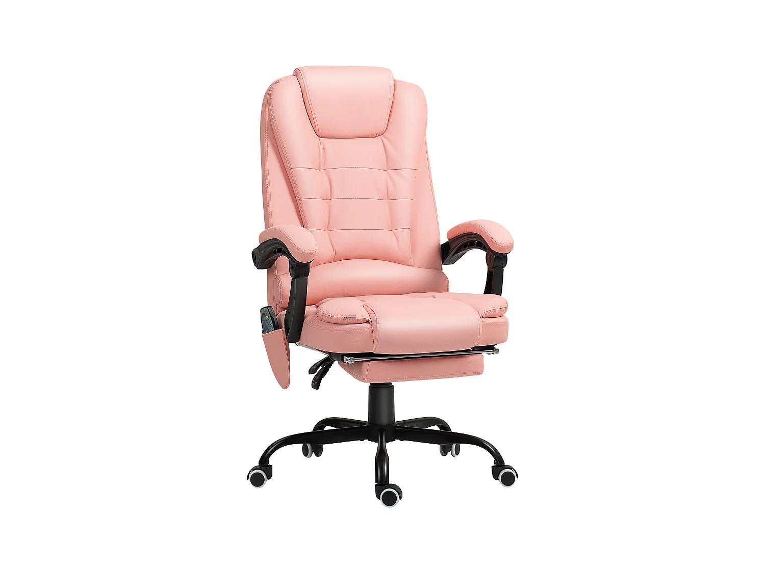 Bureaustoel met 7-puntsmassage, ergonomisch, kunstleer, roze (67x67x121cm)