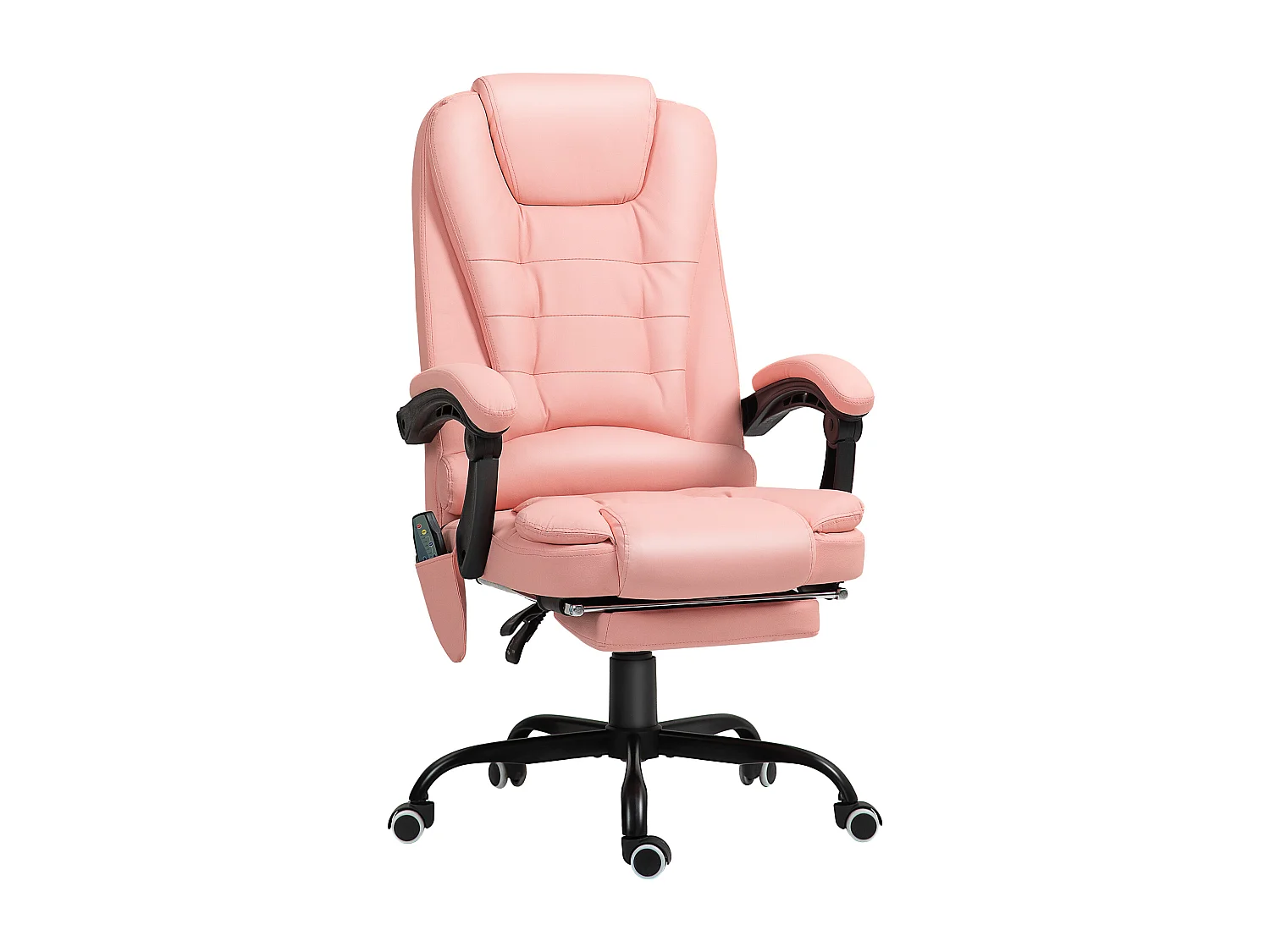 Fauteuil de bureau avec massage 7 points, ergonomique, simili cuir, rose (67x67x121cm)