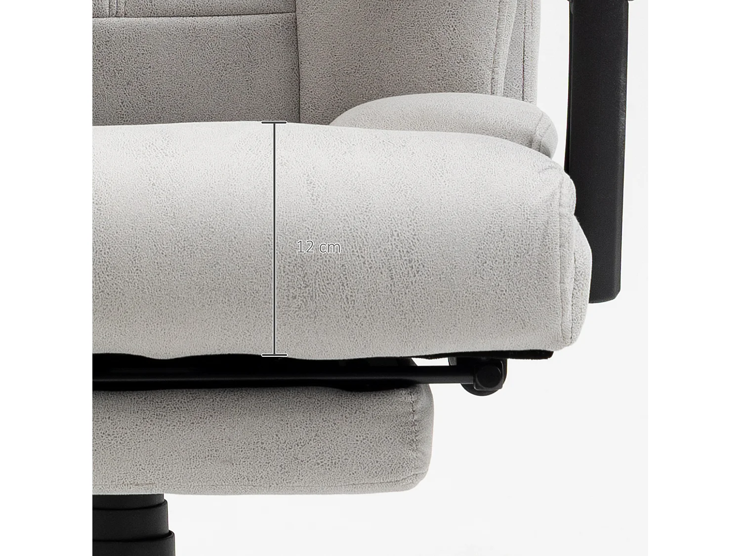 Fauteuil de bureau avec fonction massage, repose-pieds réglable, microfibre, gris clair (65x74x119cm)