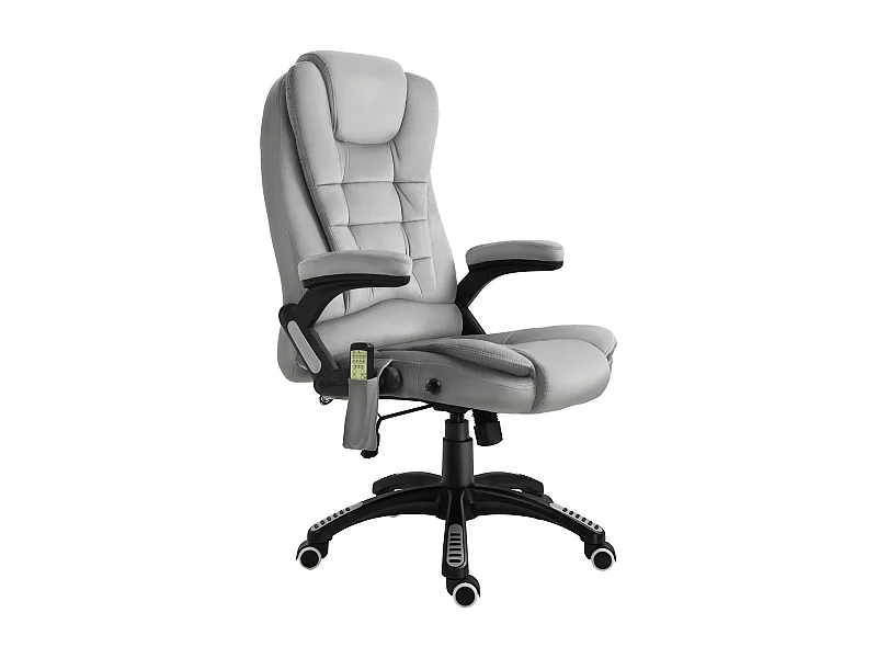 Ergonomische bureaustoel met massage, in hoogte verstelbaar, PU wielen, grijs (67x74x120-112 cm)