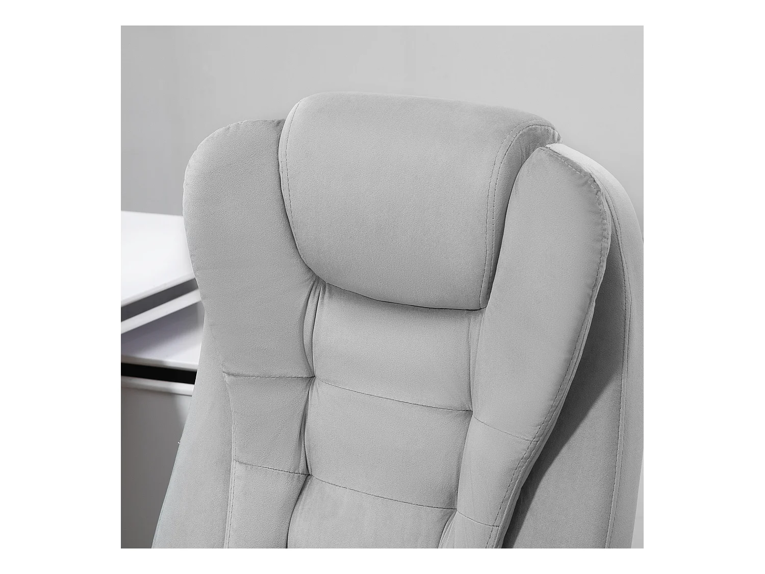 Fauteuil de bureau ergonomique avec massage, réglable en hauteur, roulettes PU, gris (67x74x120-112 cm)