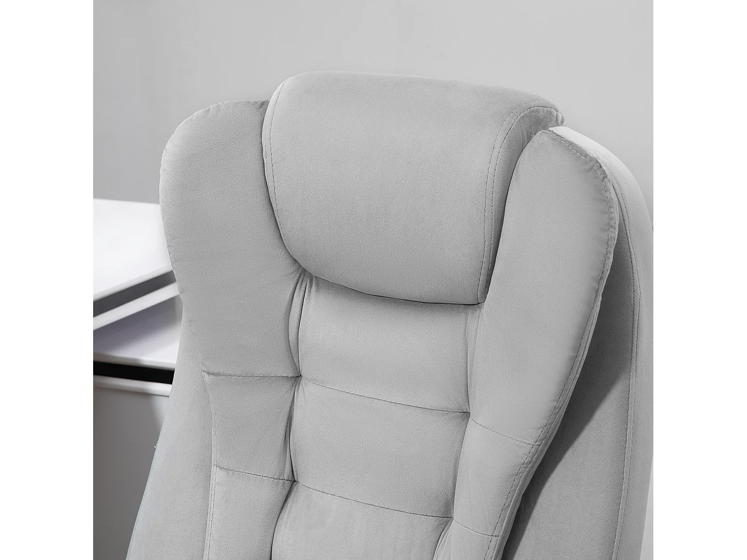 Fauteuil de bureau ergonomique avec massage, réglable en hauteur, roulettes PU, gris (67x74x120-112 cm)