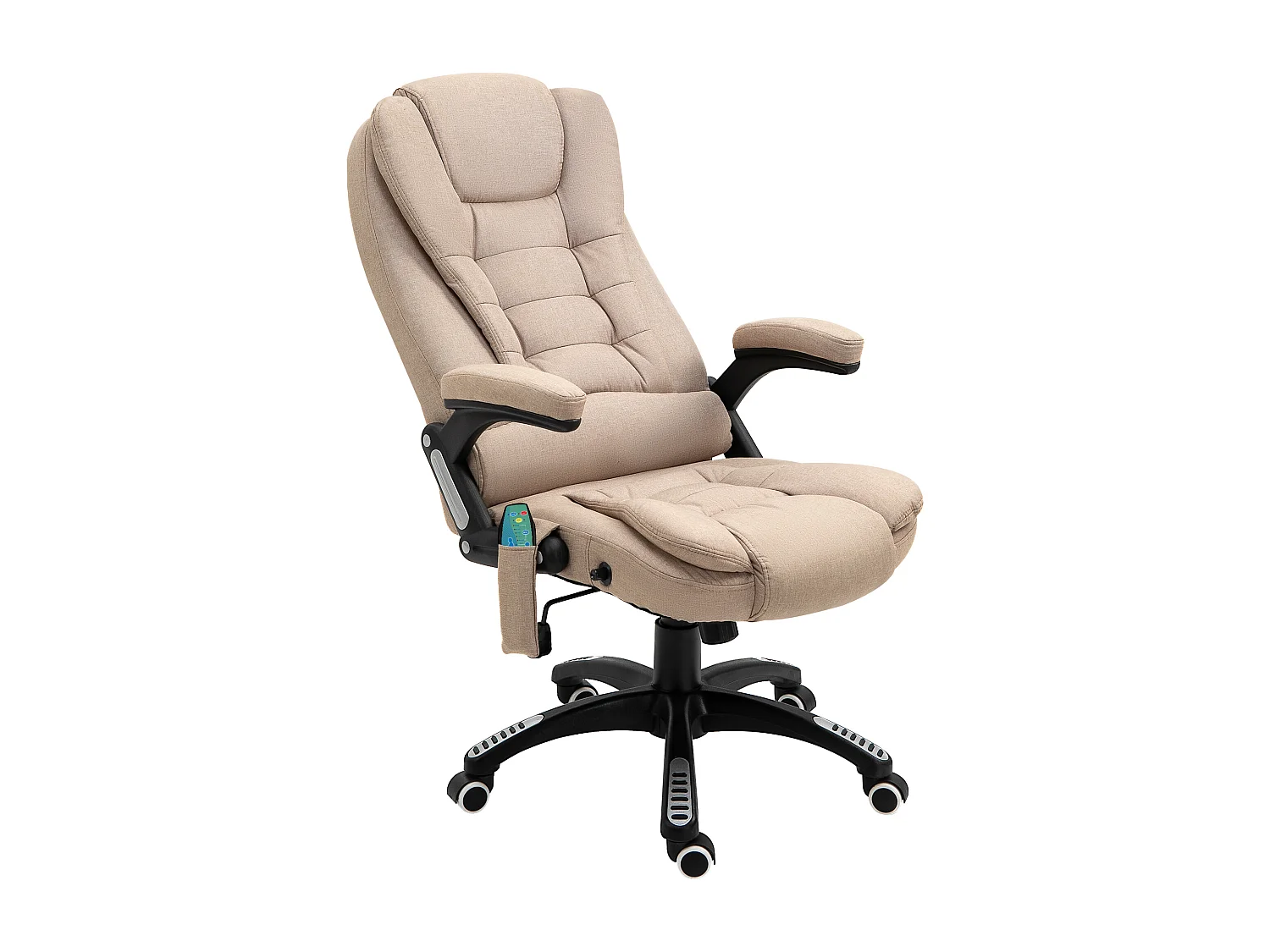 Ergonomische bureaustoel met massage- en verwarmingsfunctie, relaxfauteuil voor gaming, polyester, bruin (67x74x120 cm)