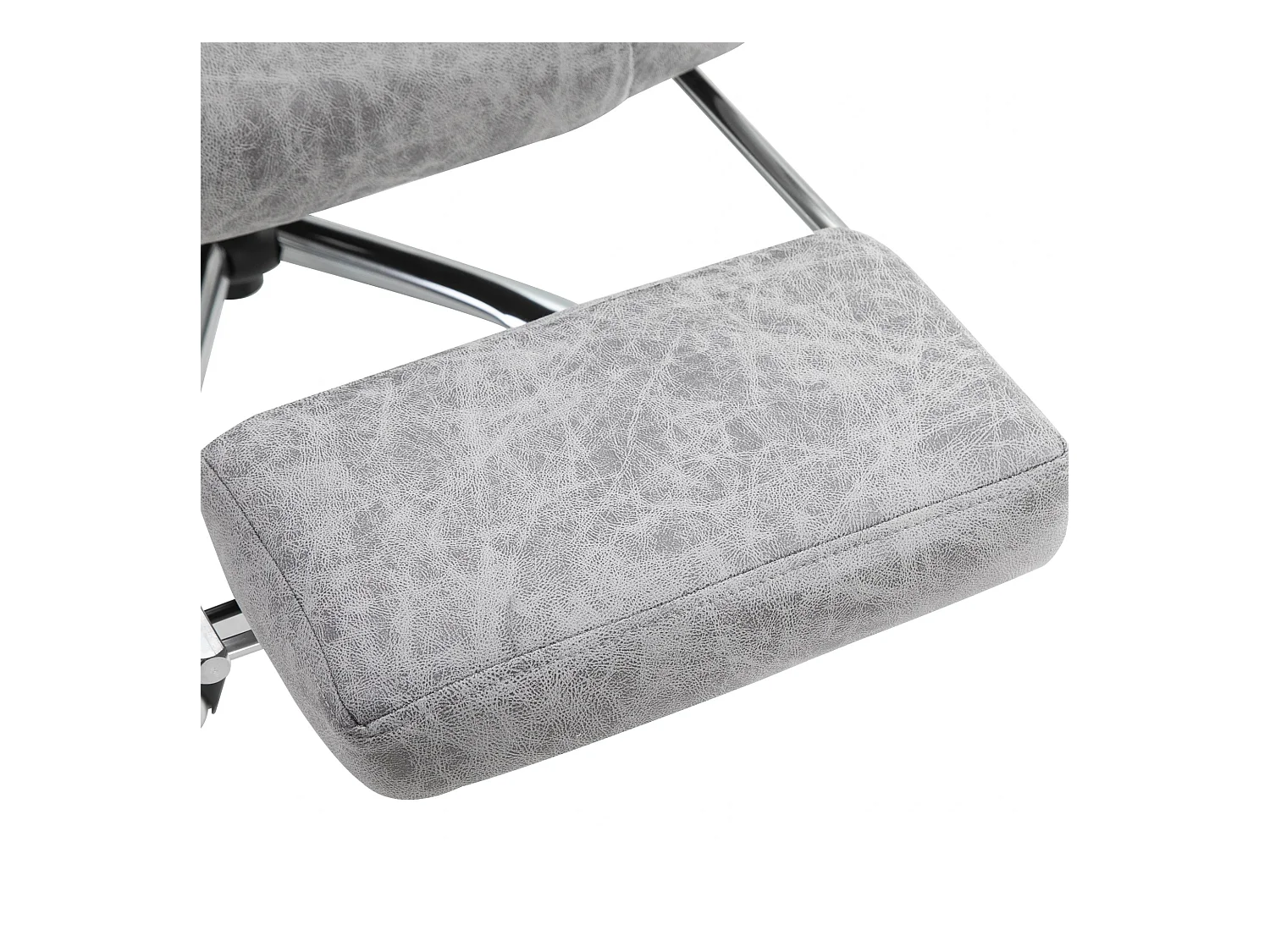 Fauteuil de bureau avec massage et chauffage, fonction inclinable, cuir synthétique, gris (62x67x120 cm)