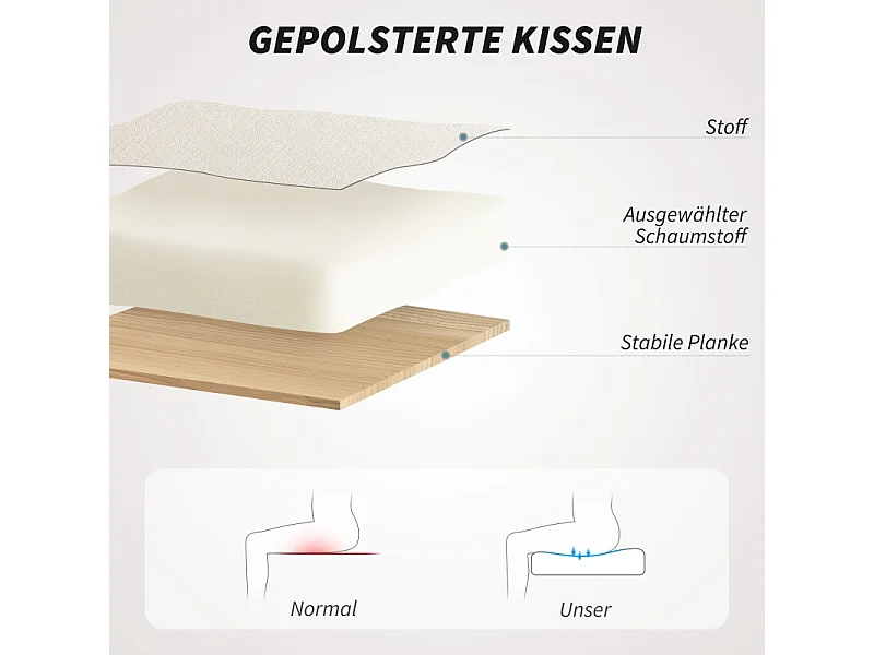 Chaise de bureau pivotante avec dossier capitonné, réglable en hauteur, polyester beige (54x52x73-81cm)