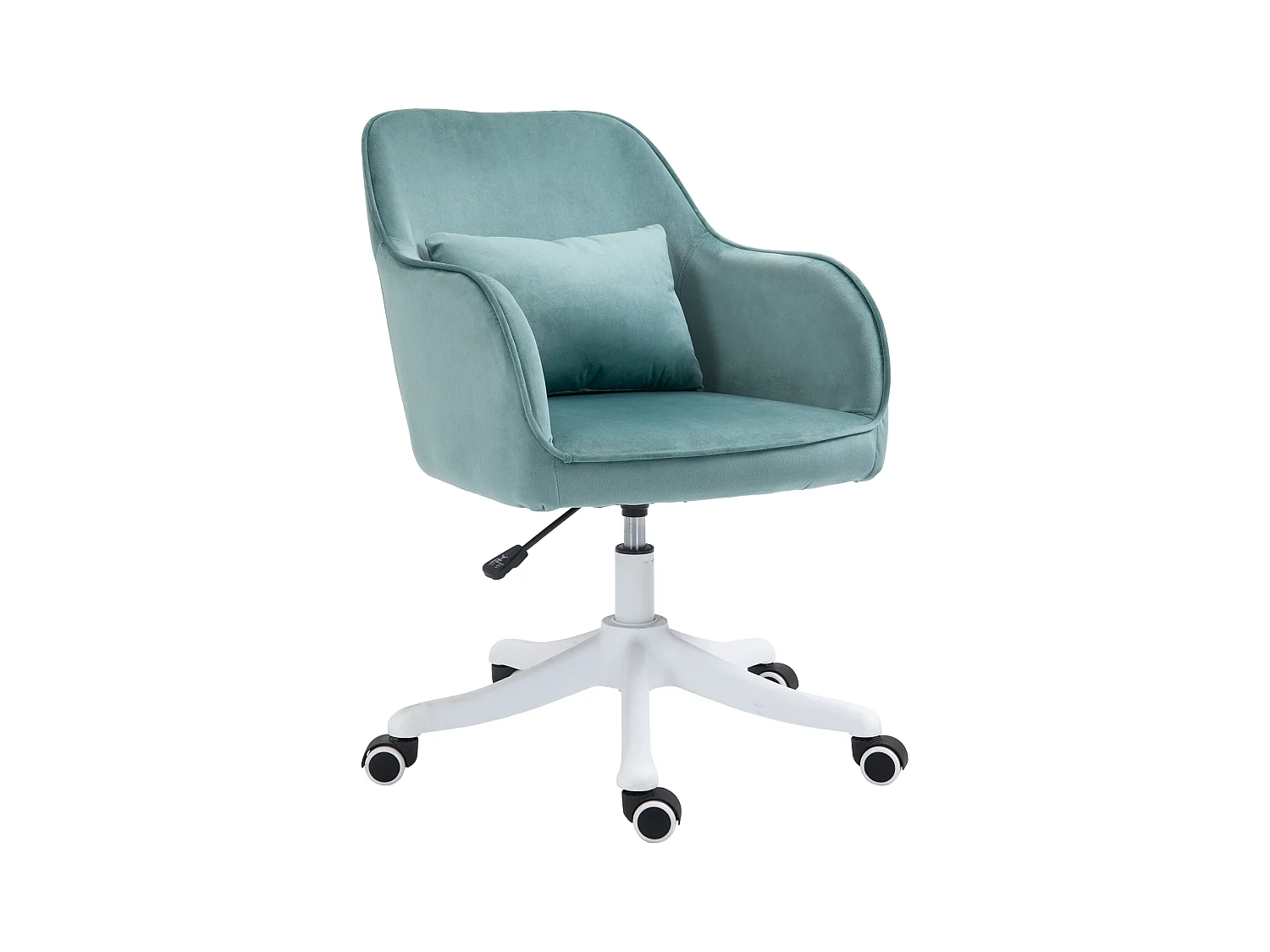 Draaibare bureaustoel met lumbale massage, schuim, groen, armleuningen, ergonomisch (57x70x86cm)