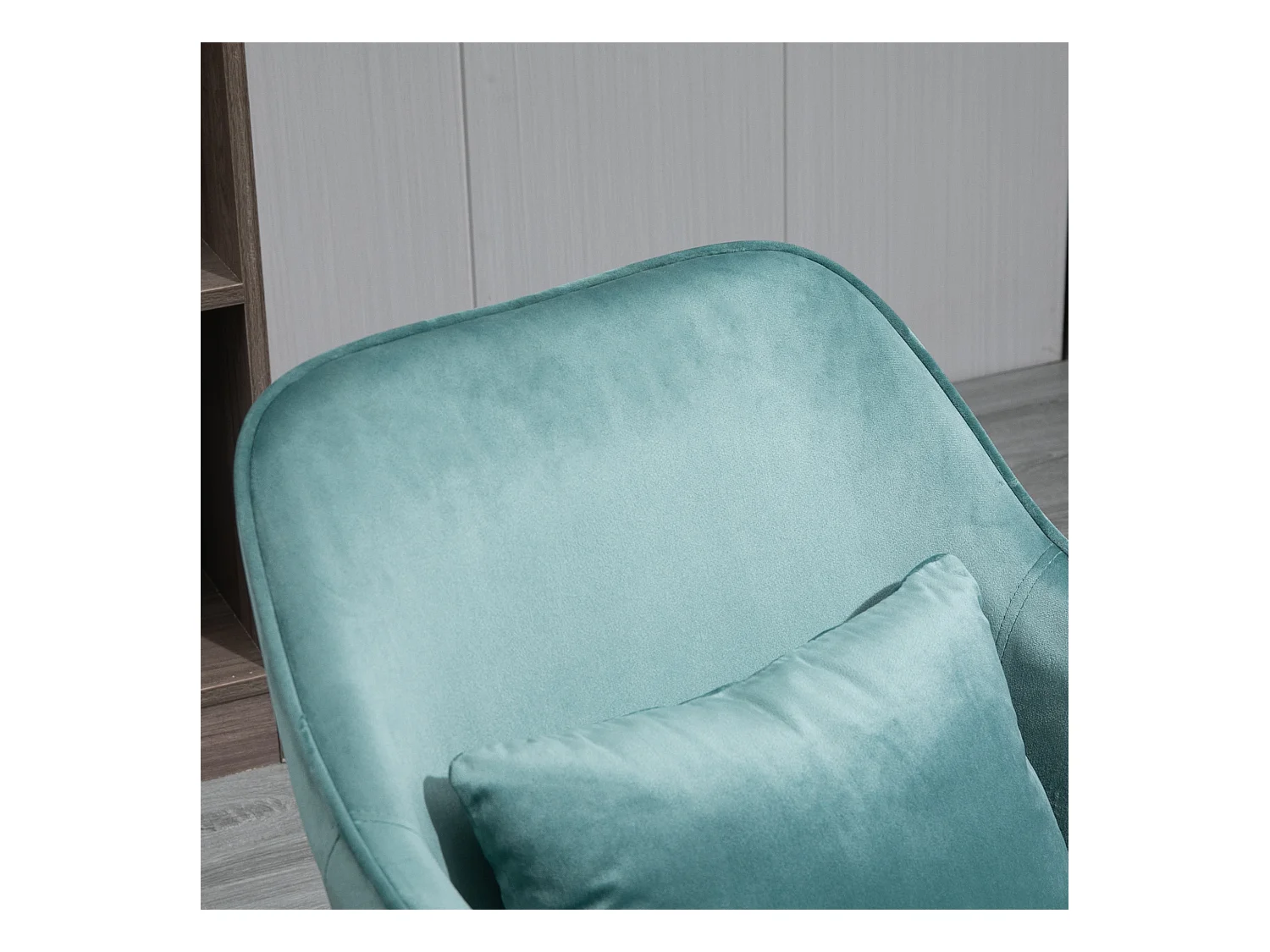 Fauteuil de bureau pivotant avec massage lombaire, mousse, vert, appuie-bras, ergonomique (57x70x86cm)