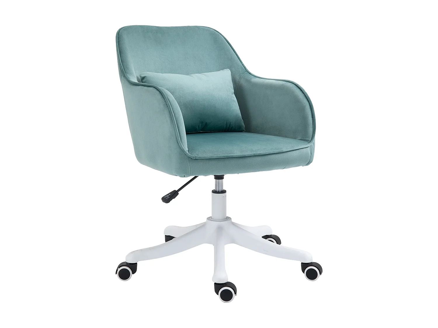 Draaibare bureaustoel met lumbale massage, schuim, groen, armleuningen, ergonomisch (57x70x86cm)