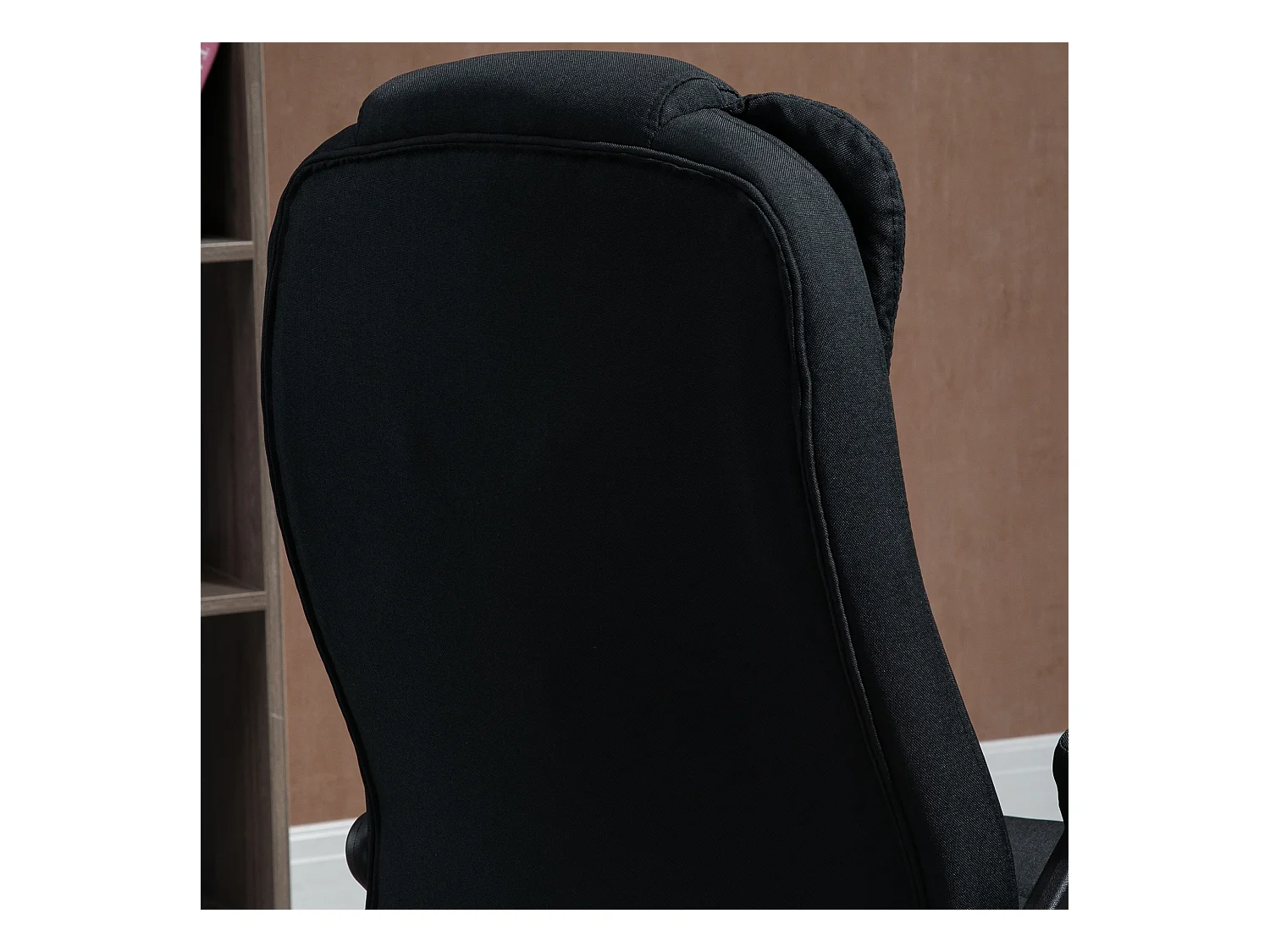 Chaise de bureau ergonomique, réglable en hauteur, fonction basculante, tissu lin, noir, (65x72x100-120 cm)  ###