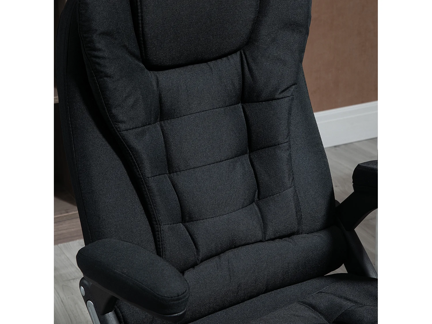 Sedia da ufficio ergonomica, altezza regolabile, funzione di inclinazione, tessuto di lino, nero, (65x72x100-120 cm) ###