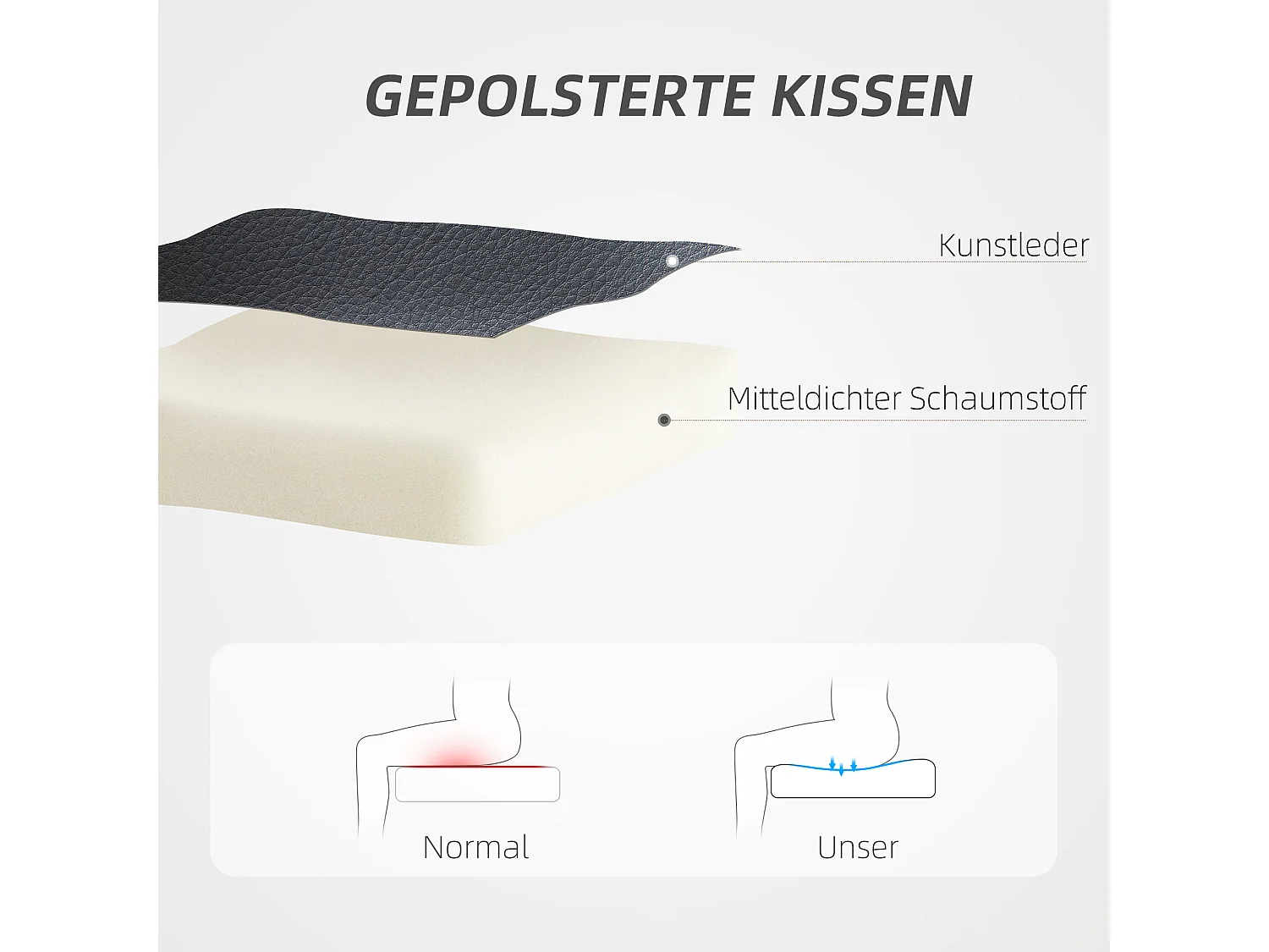 Fauteuil de bureau pivotant avec fonction bascule, simili cuir, réglable, noir (64x78x118-126cm)