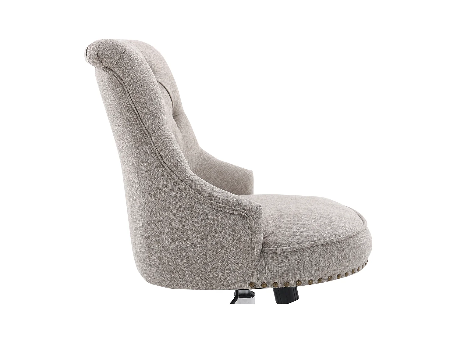 Fauteuil de bureau ergonomique avec accoudoirs ajustables, tissu lin, noir (54x65.5x84-91 cm)