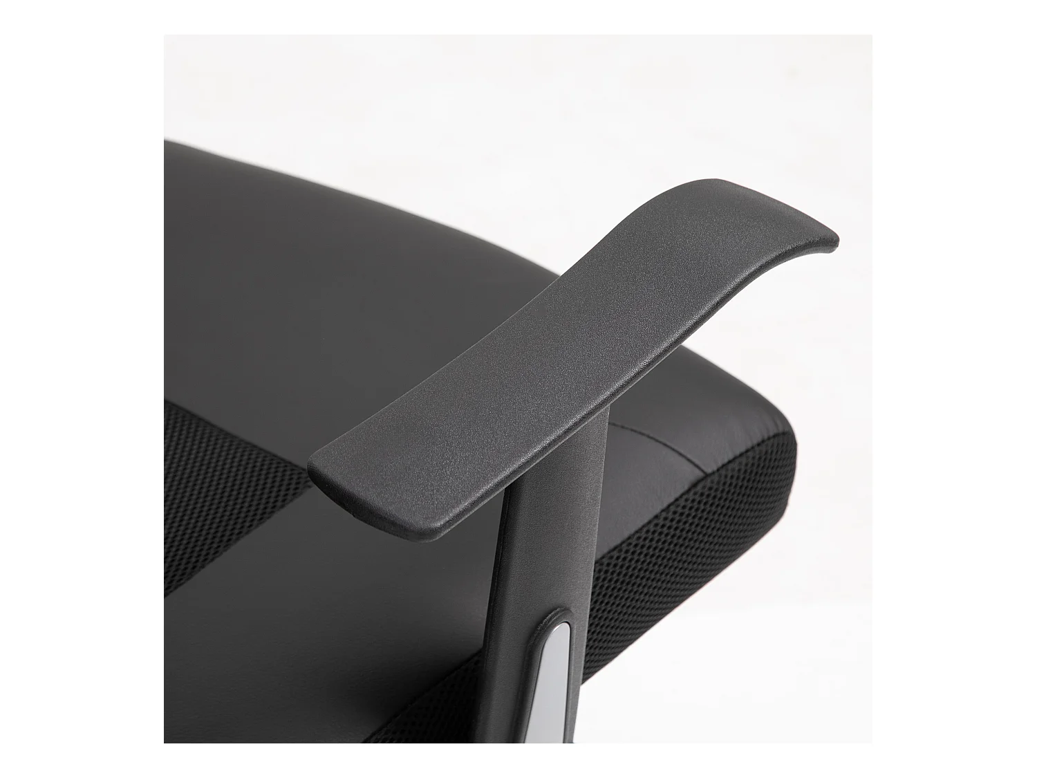 Fauteuil de bureau ergonomique avec fonction de bascule, simili cuir noir (66x73x108-118 cm)