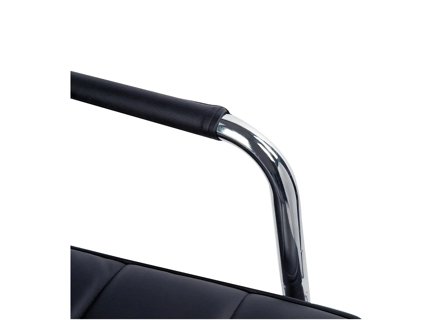 Chaise de bureau ergonomique, réglable en hauteur, avec accoudoirs, PVC, noir (52.5x54x99 cm)