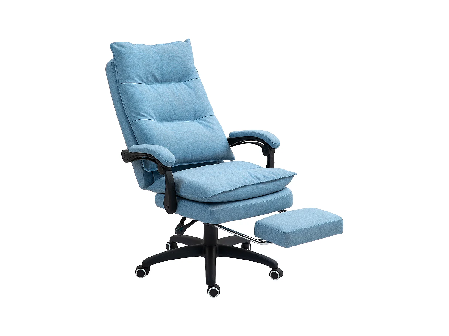 Fauteuil de bureau avec massage, inclinable et pivotant, réglable en hauteur, polyester, bleu (70x62x130cm)