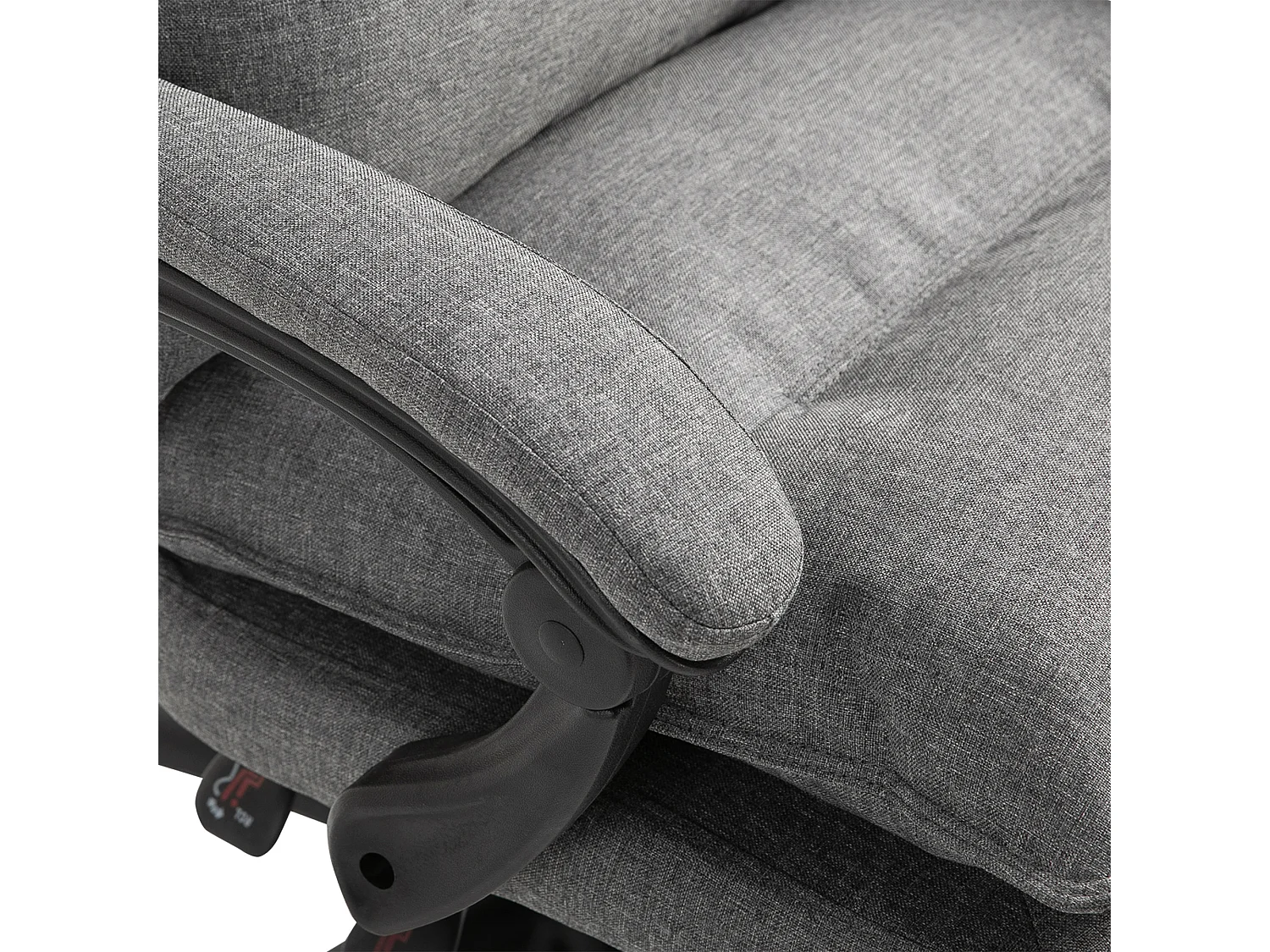 Fauteuil de bureau ergonomique avec massage, repose-pieds escamotable, polyester, gris (70x62x130cm)