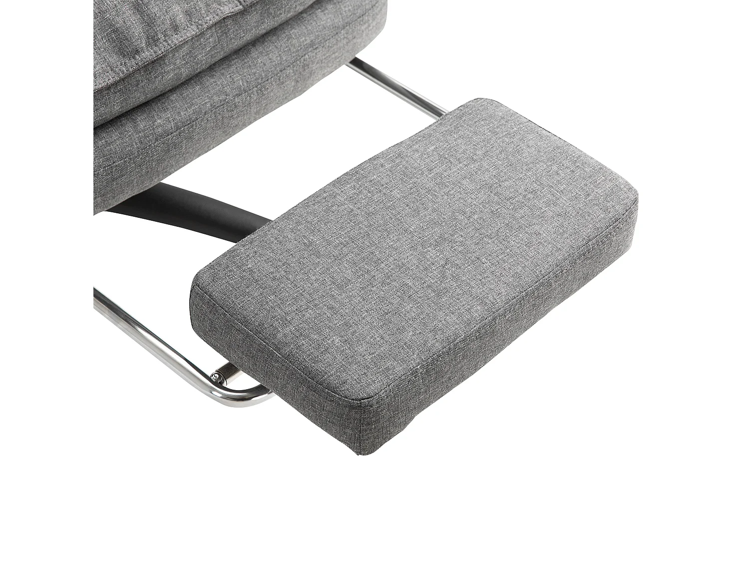 Fauteuil de bureau ergonomique avec massage, repose-pieds escamotable, polyester, gris (70x62x130cm)