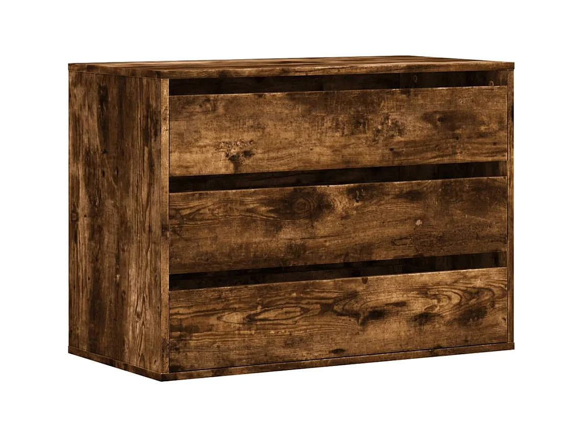 Gerookte eikenhouten hoekladekast 80x41x58 cm bewerkt hout